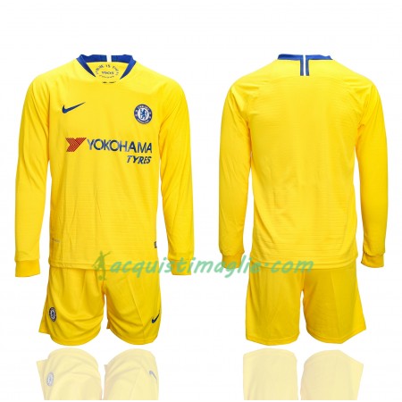 Divisa di Calcio Chelsea Bambino Trasferta 2018/2019 Manica Lunga